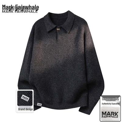 Men's Solid Lapel Knit Sweater