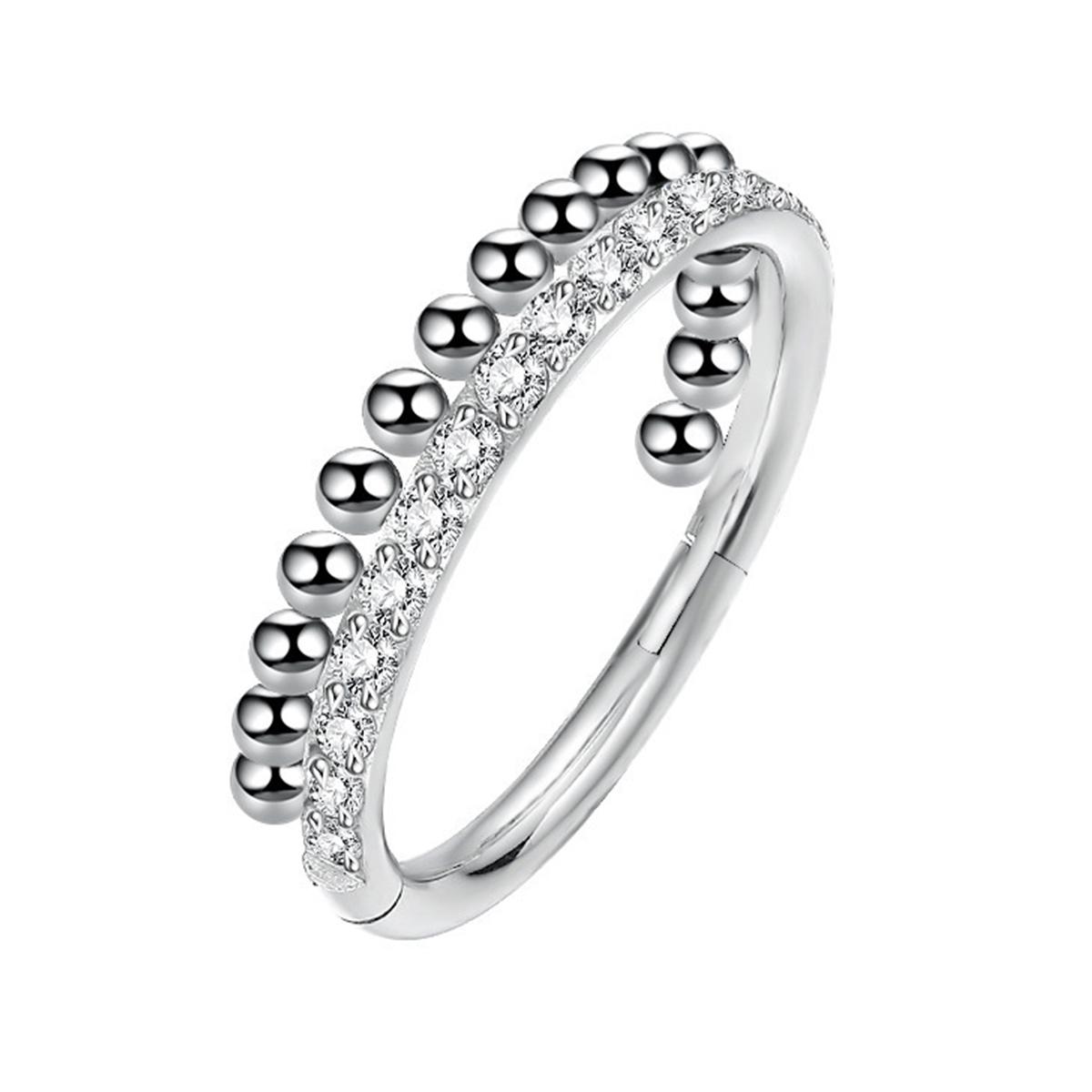 

G23 Titanium ASTM F136 Hoop Nose Ring Earrings Hinged Segment Clicker Cartilage Tragus Lip Stud Piercing Body Zircon CZ 1.2x8MM&Nose Rings & Studs&Face