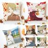 NNatsume YYuujinchou Cushion Cover Washable Linen Pillowcase Soft for Sofa Bed Cozy Home Room Decor