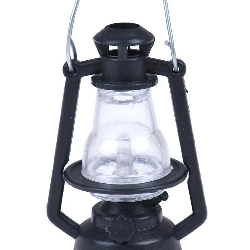 1:12 Dollhouse Children Gift Toy Mini Furniture Miniaturowa czarna lampa naftowa