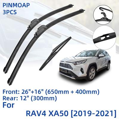 3PCS For TOYOTA RAV4 XA50 2019-2021 26" 16" 12" Front Rear Wiper Blades Windshield Windscreen Window Cutter Accessories 2019 2020 2021