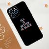 Simple Minamilst Black Quote Phone Case For iPhone 17 Pro Max 14 13 12 11 15 16 Pro Max mini 15 Plus 16e 17 Air Funda