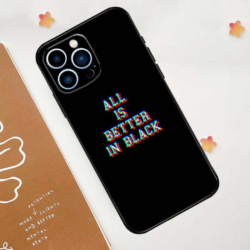 Simple Minamilst Black Quote Phone Case For iPhone 17 Pro Max 14 13 12 11 15 16 Pro Max mini 15 Plus 16e 17 Air Funda
