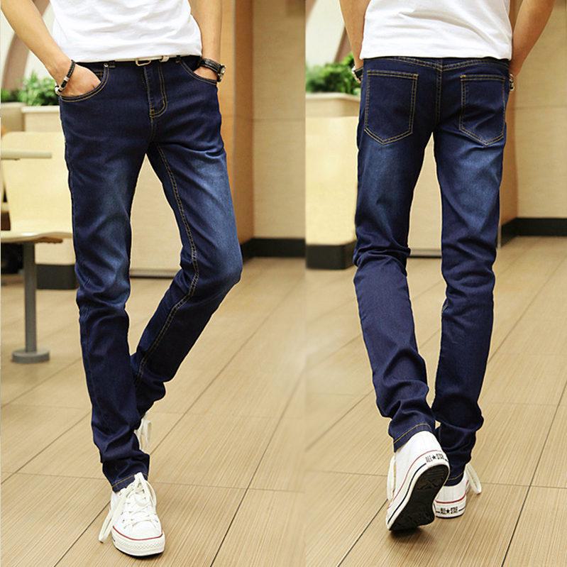 Men's Elastic Slim Fit Jeans - Black, Trendy Long Pants for Spring/Autumn 2022