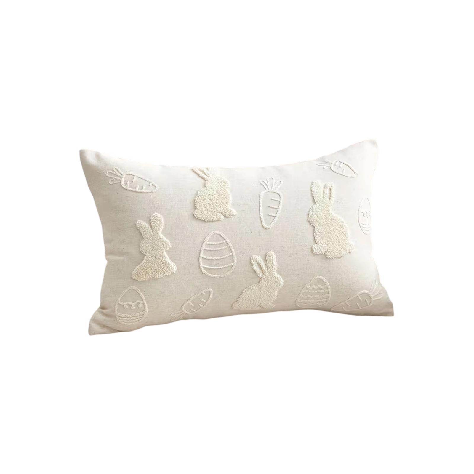 

Easter Linen Towel With Embroidered And Carrot Pattern Throw Blanket One Size