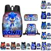 Sonic School Backpack Set For Kids With Breathable Waterproof Oxford Fabric And Cartoon Print For School Use