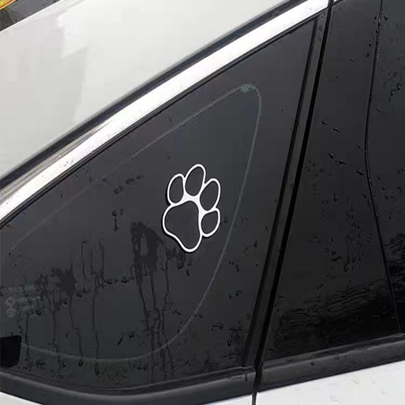 Car Foot Prints Sticker 2PCS - 3D Metal Paw Animal Badge Emblem, Bear Footprint Decals, Car Paw Stickers