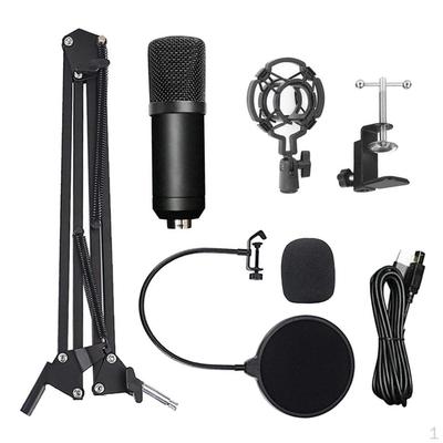 Podcast Kit, USB Condenser Studio Microphone, Interface, Fully-Adjustable Broadcast Stand and