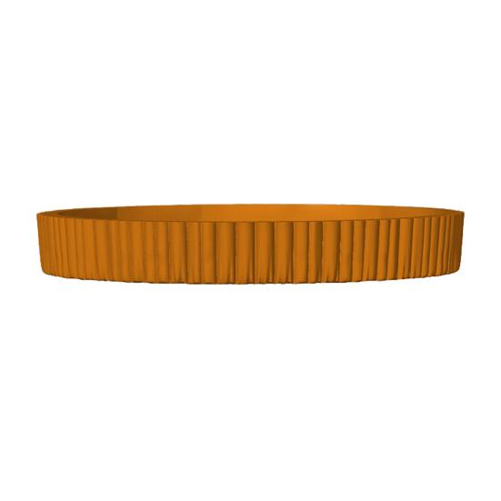 Round Decorative Tray for Coffee, Dining Table, Countertop, 3D Printed Scalloped Edge Serving Tray for Farmhouse, Kitchen, Home, Living Room