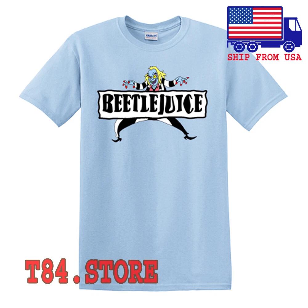 Beetlejuice Cartoon Movie Men s Light Blue Size S to 5XL S