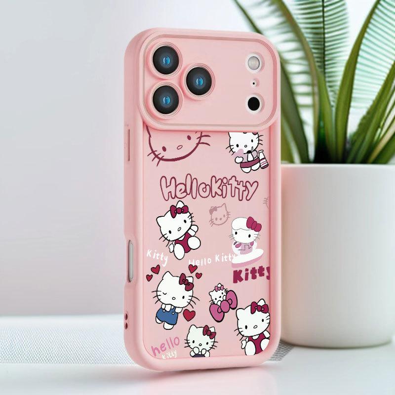 Cute KT cat is suitable for Apple 16promax mobile phone case iphone1714 cute 15pro all-inclusive 13.