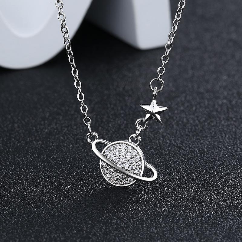 Cute Globe Chain Necklace Women's Popular Collarbone Chain Neck Chain Jewelry