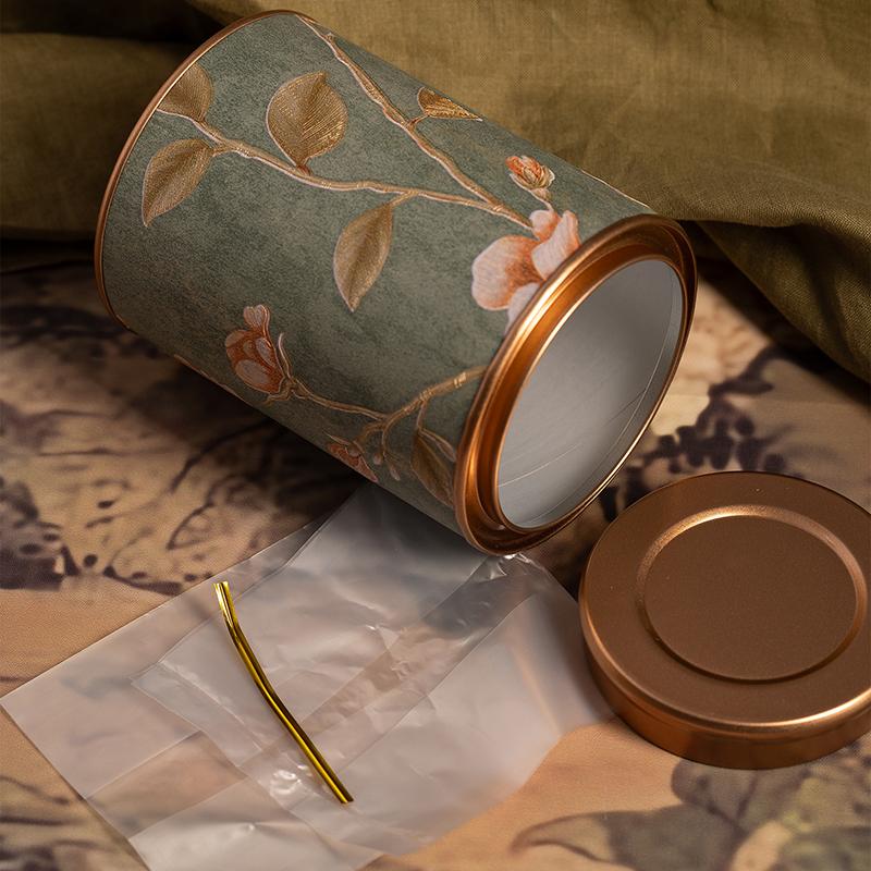 Exquisitos Estampados de Flores Lata Redonda para Té Almacenamiento de Té Caja de Almacenamiento para Snacks Recipiente Sellado para Cocina Caja de Té Estilo Chino Conveniente