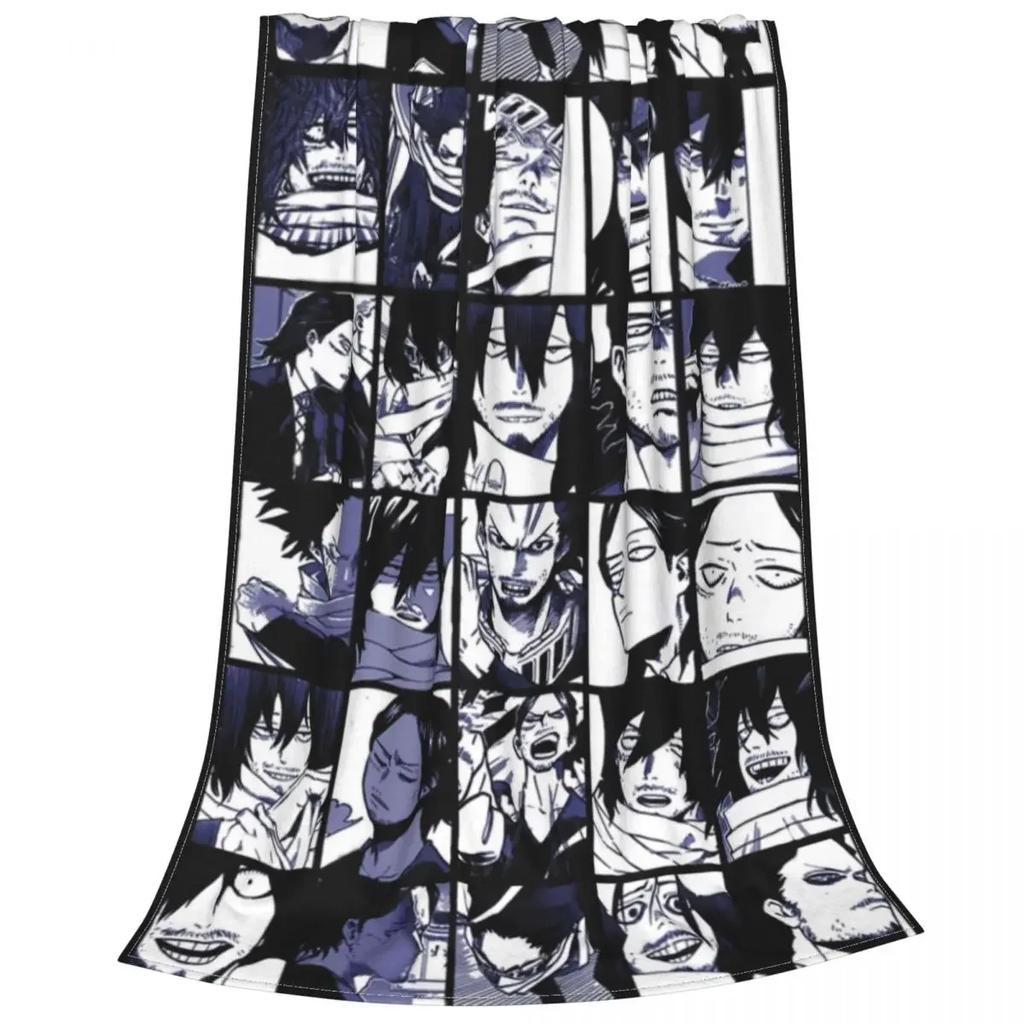 Aizawa Shota Collage Blanket Fleece My Hero Academia Warm Throw Blankets for Car Sofa Couch Bedspread