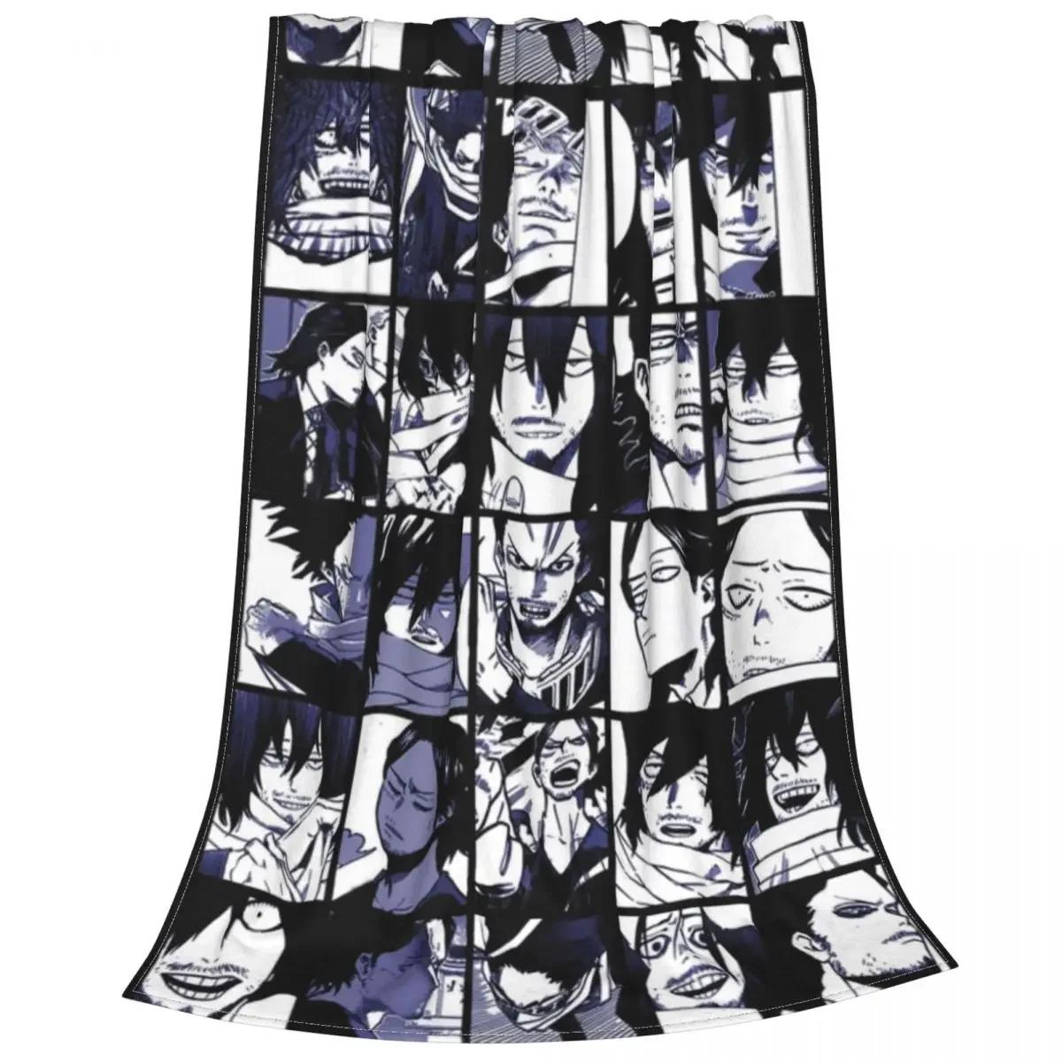 Одеяло-коллаж Aizawa Shota из флиса My Hero Academia, теплые пледы для автомобиля, дивана, покрывала для кровати 30x40in