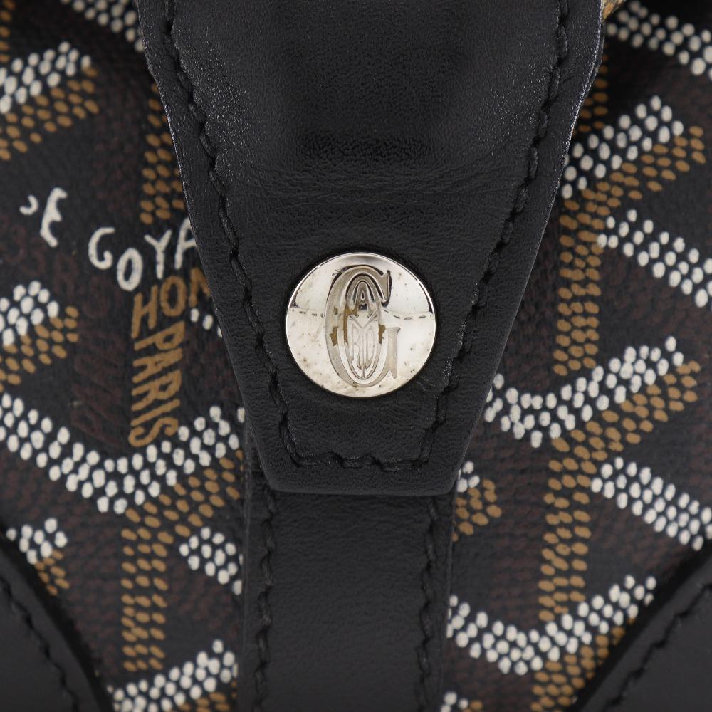 Goyard Bowling 25 Business Bag Pouch Black PVC Unisex Used