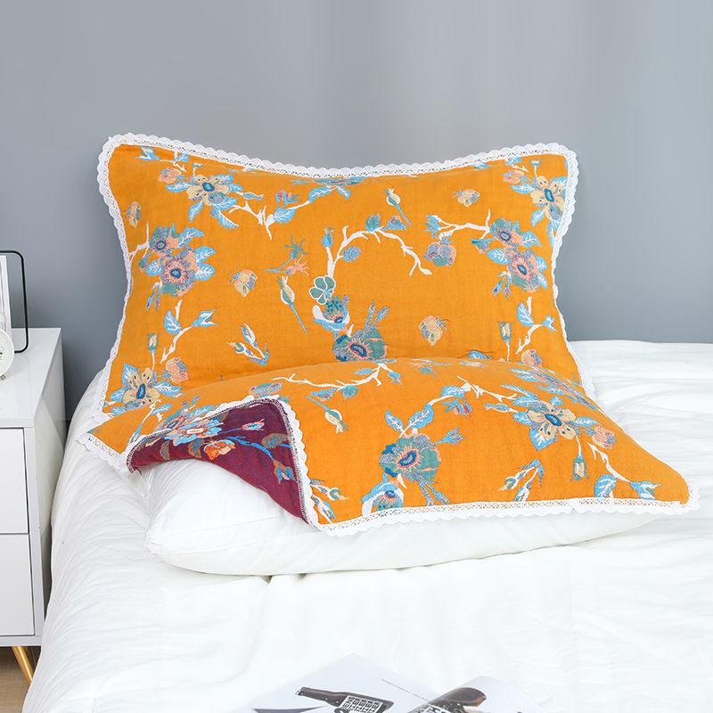 Floral Cotton Pillow Towel Soft Adults Bedding Household Sweat-absorbent Pillows Cover Four Seasons Thick Pillowcase Durable New