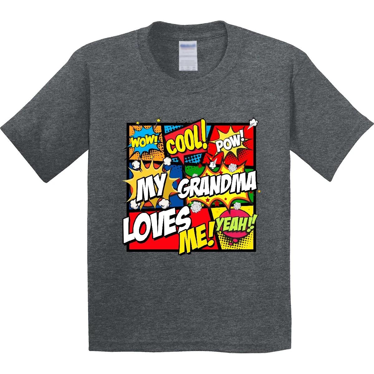 Inktastic My Grandma Loves Me Youth T-Shirt Mothers Day Superhero Grandchild Tee 120