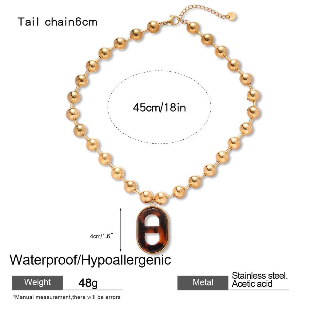 Retro European-American Beaded Titanium Steel Butterfly Flower Necklace with High-End Style