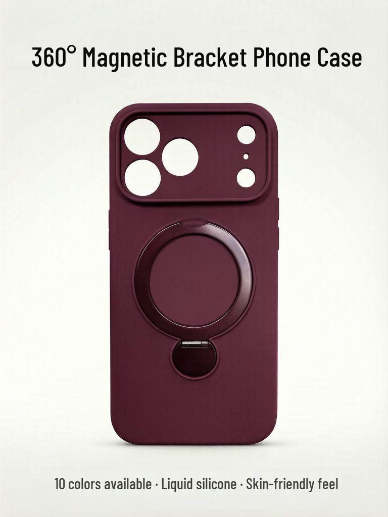 Liquid Silicone Magnetic Stand Case for iPhone 15/16 Pro Max - Full Coverage Protective Cover