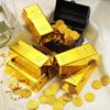 1/3/6Pcs Plastic Fake Gold Bullion Artificial Golden Brick Fake Glittering Gold Bar Paperweight Door Stop Movie Prop Novelty Present