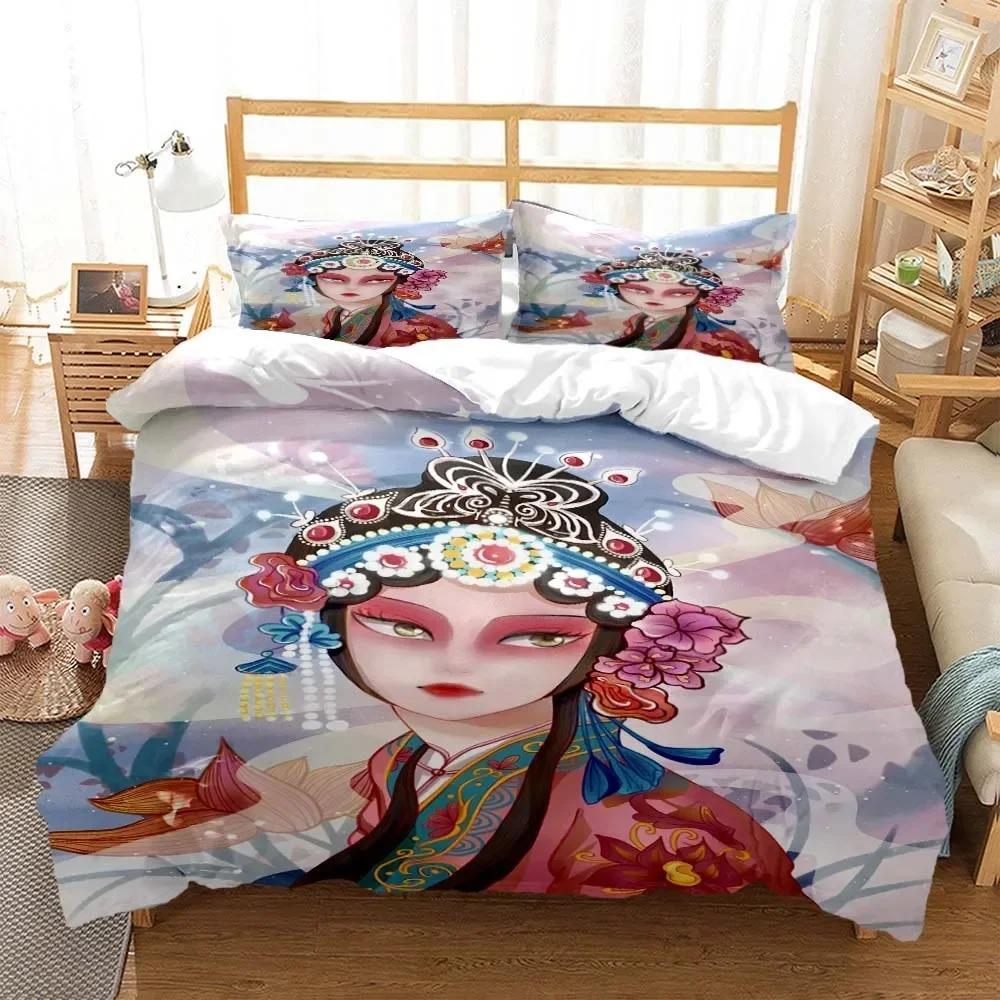 Comforter Chinese Cartoon Beijing Opera Natural Bedding Set Bedroom Soft Modern S Comefortable