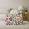 1pc Boho Folk Decorative Tissue Holder - Colorful Mandala Floral Design, Suitable for Office, Parties, And Car Use In Living Room, Kitchen, And Events