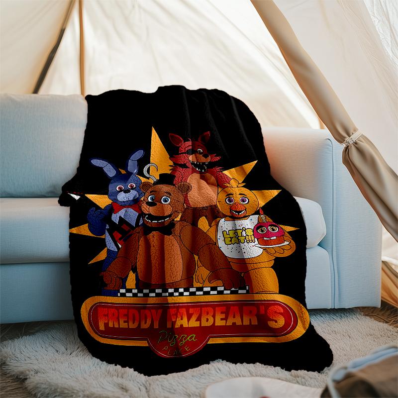 Five Nights At Freddy's Theme Printed Blanket - Perfect for Couch, Bed, Travel & Outdoor Use | Machine Washable, Cozy & Durable.