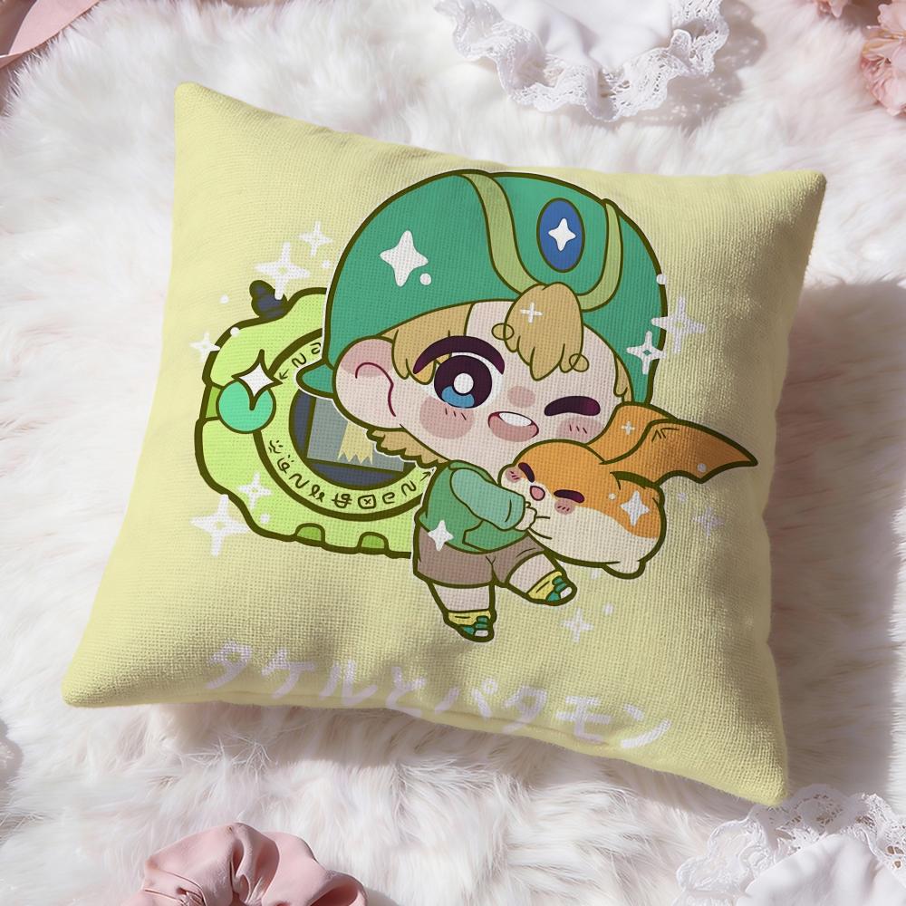 Cute D-Digimon Adventure Cushion Cover Premium Comfort Reversible Pillow Cove -Two in One Design for Any Room & Car Interior