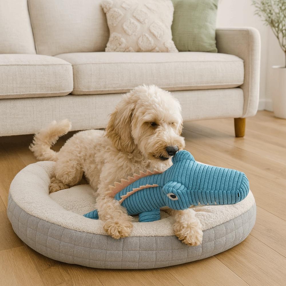 Animal Shape Pet Crocodile Toy Cartoon Plush Squeaky Toy Pet Plush Toy for Cats and Dogs