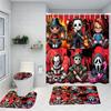 Halloween Joker Cartoon Pattern Shower Curtain Bath Sets Waterproof Non-Slip Bathroom Rug Toilet U With 12 Hooks Home Deco