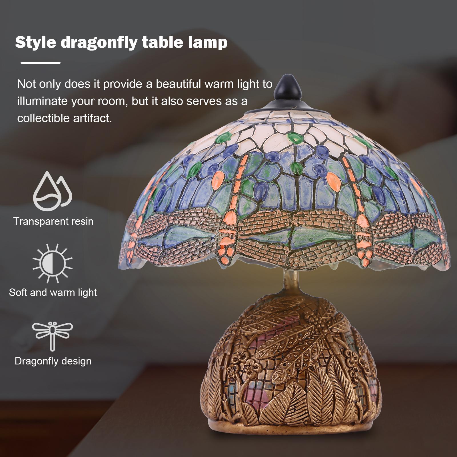

Reading Lamp LED Vintage Desk Lamp Bedside Light - Farmhouse Durable Dragonfly Floral Vintage Light with Base China Mainland