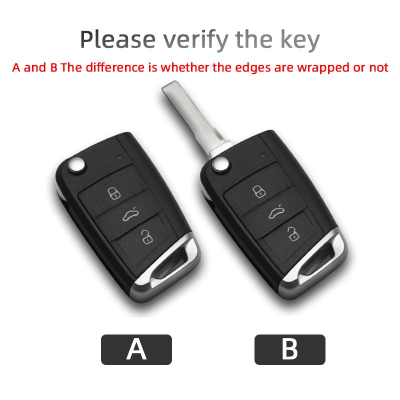 Styling Mouldings Suede Leather Car Key Case For VW Volkswagen Golf 7 MK7 Tiguan MK2 for Seat Ateca Leon FR 2 Ibiza Skoda Octavi