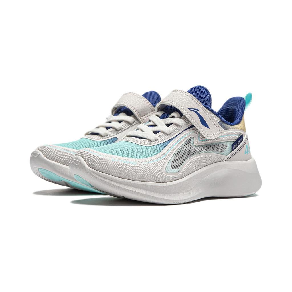 Li Ning Kids Dragonfly 4 Comfortable Versatile Non-Slip Shock Absorbing Durable Low-Top Casual Shoes Kids Casual Shoes White Blue YKAU020-1
