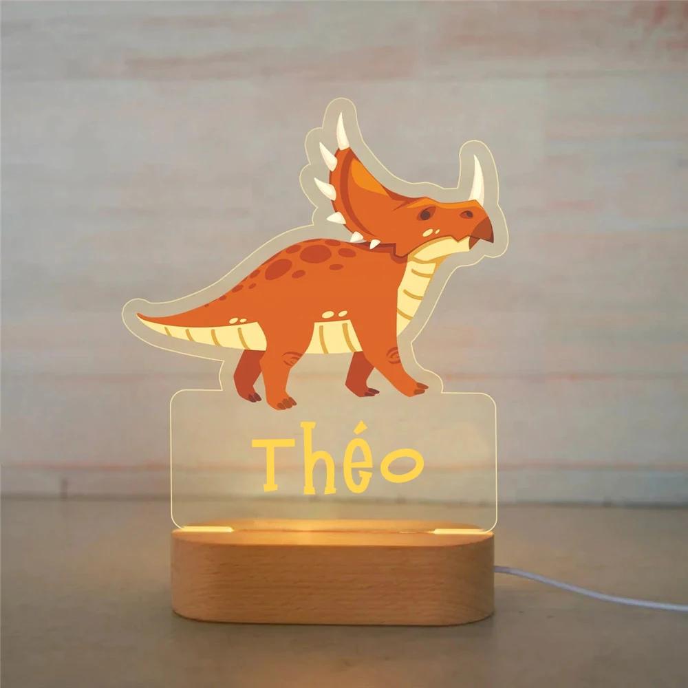 Personalized Animal Night Light - Custom Name Acrylic Lamp for Kids Bedroom Decor Baby Birthday Christmas Gift