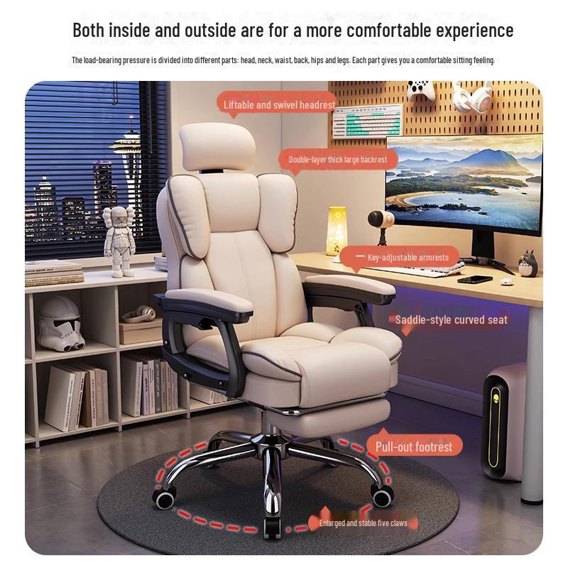 Ergonomic Gaming and Office Chair with Lumbar Support, Swivel Base, and Comfortable Backrest for Home or Dormitory Use.