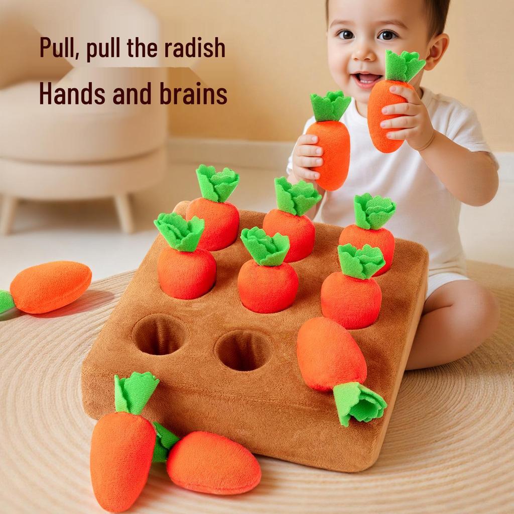 Baby Pull Radish Toy: Early Learning & Motor Skills Training for 0-2 Years, Chewable for Infants 6+ Months