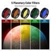NEEWER Inch Telescope Eyepiece Filter Set 5 Planet Color Filters 2 Variable Polarization Filters UHC Filter Moon Starlight Filter Moon Filter Suitable