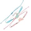 2pcs Butterfly Pendant Friendship Bracelets Adjustable Braided Rope Handchain Accessories for Kids and Girlfriends
