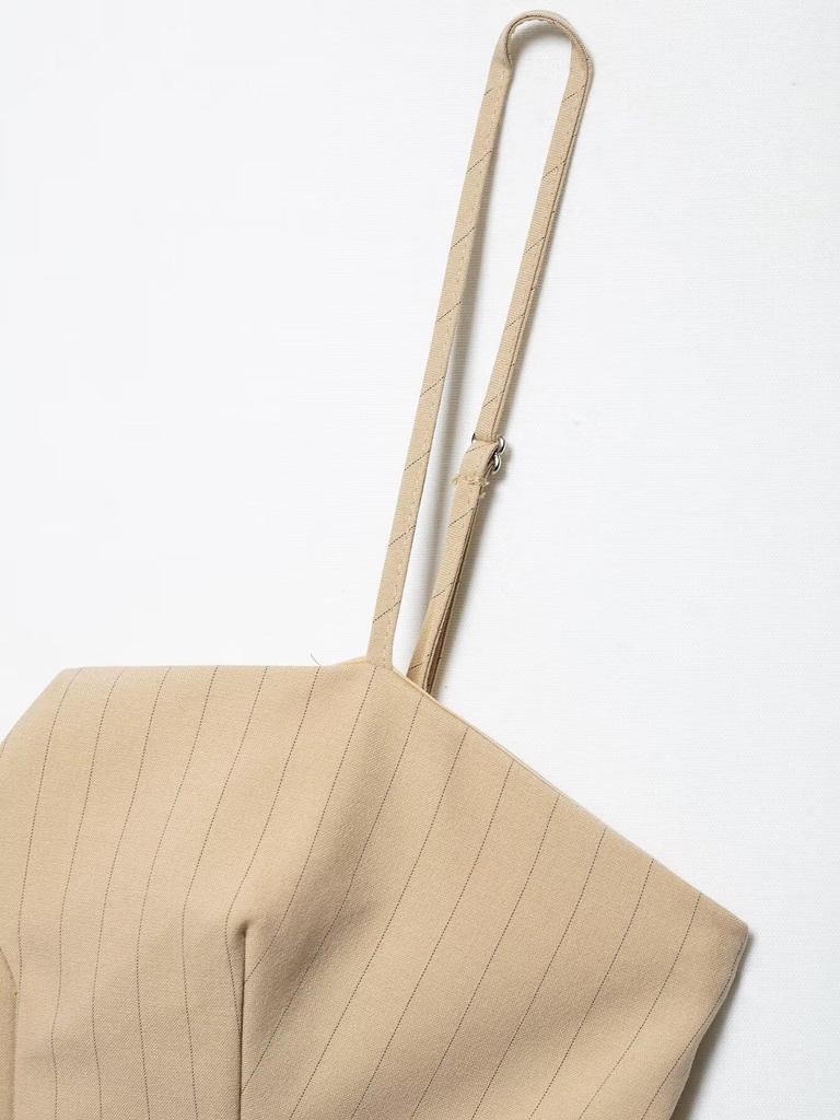 European and American Women's Fashion 2025: Striped Camisole and Skirt Short Set