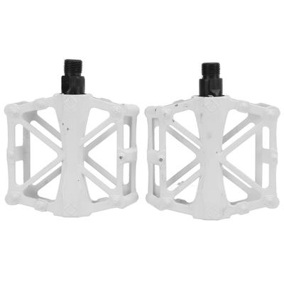 Pedali Bici Antiscivolo Leggeri Mountain Bike Lega di Alluminio Piattaforma PedaliBianco