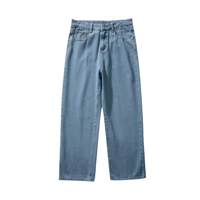 Jeans da uomo a gamba dritta, vestibilità ampia, nuovi pantaloni casual alla moda a gamba larga 2026