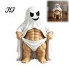 Funny Resin Ghost Statue Muscular Figurine, Halloween Statue, Novelty Spooky Cool Room Decor for Adults Desktop Ornament Party, Home Table Mantel