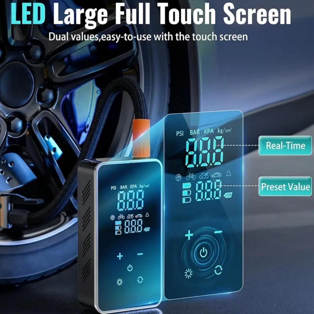 Auto Luftpumpe Notstart Stromversorgung Multifunktion 12V 4000mAh TYP-C Schnellladebuchse Auto Kabellose Tragbare Luftpumpe Elektrische Luftpumpe
