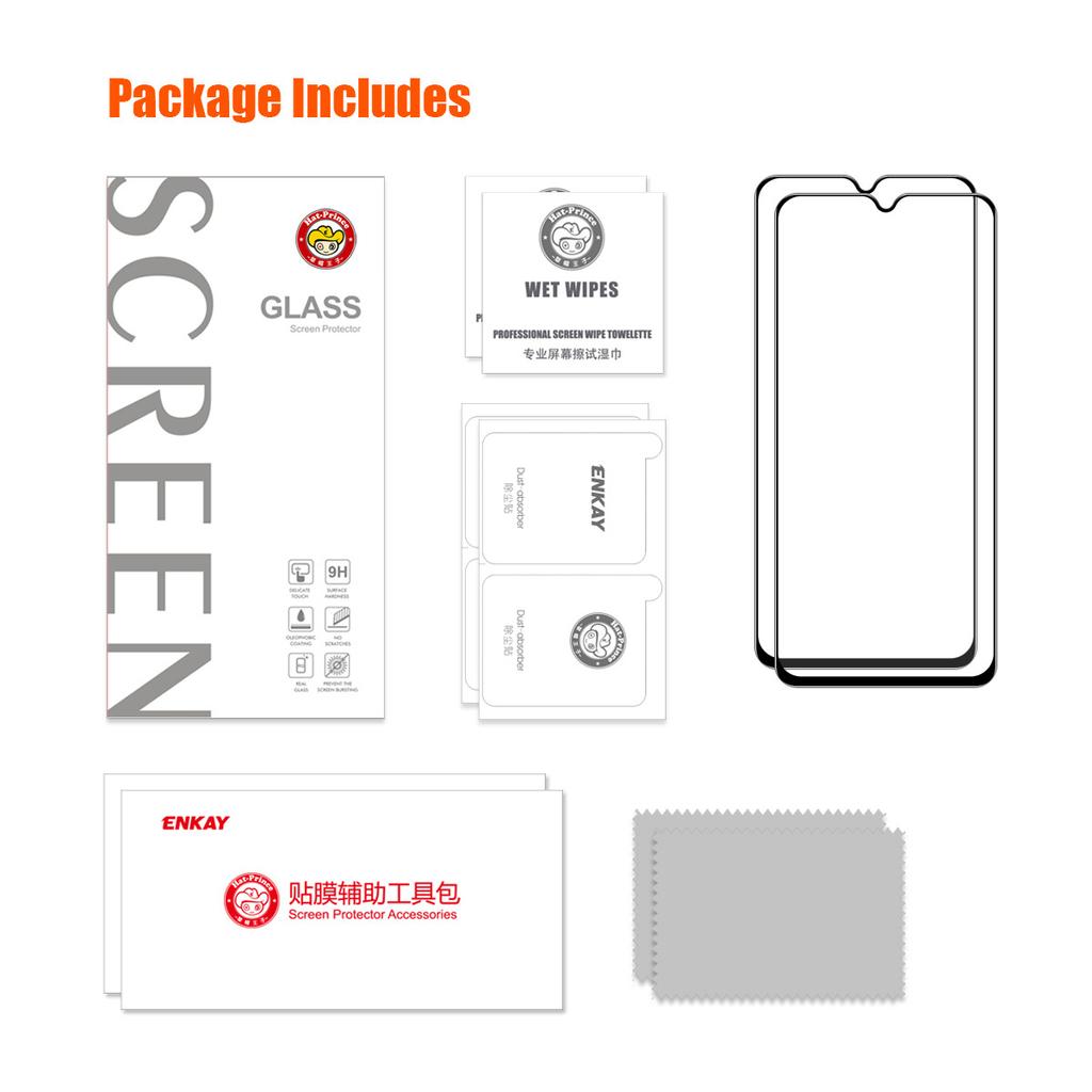 ENKAY HAT PRINCE 2Pcs for Realme C35 4G Silk Printing Screen Protector Anti-fingerprint 2.5D 0.26mm Film