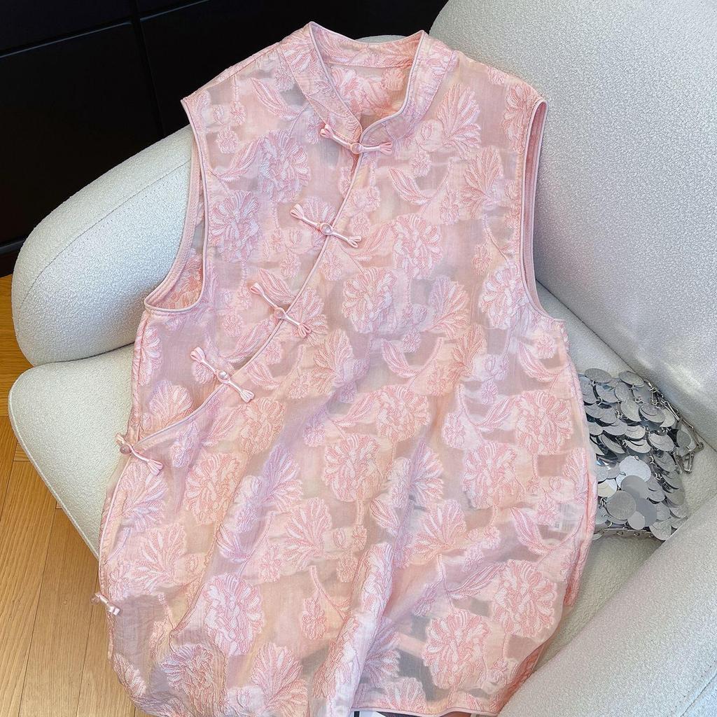 2025 summer high-end temperament versatile sleeveless vest shirt women's summer vest top