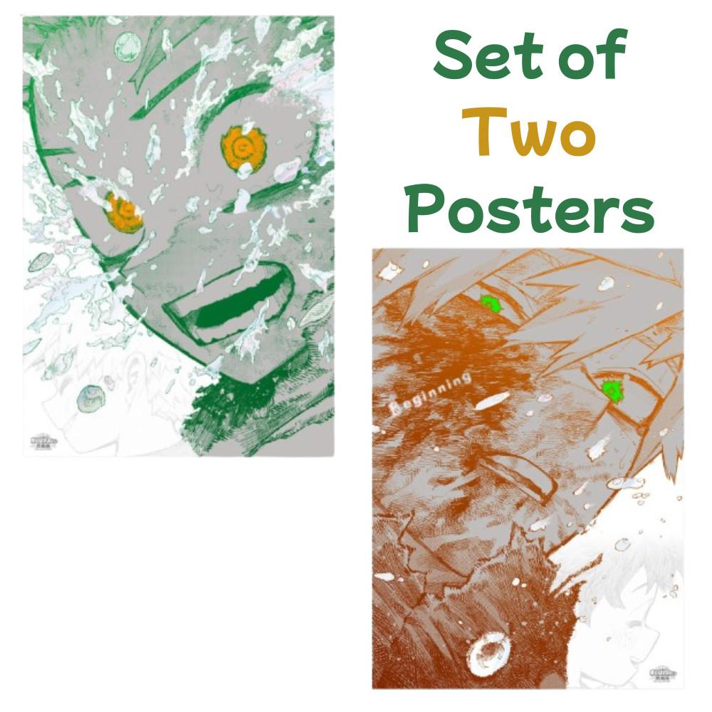 My Hero Academia Exhibition A2 Art Poster Set Beginning 2 Sheets Japan