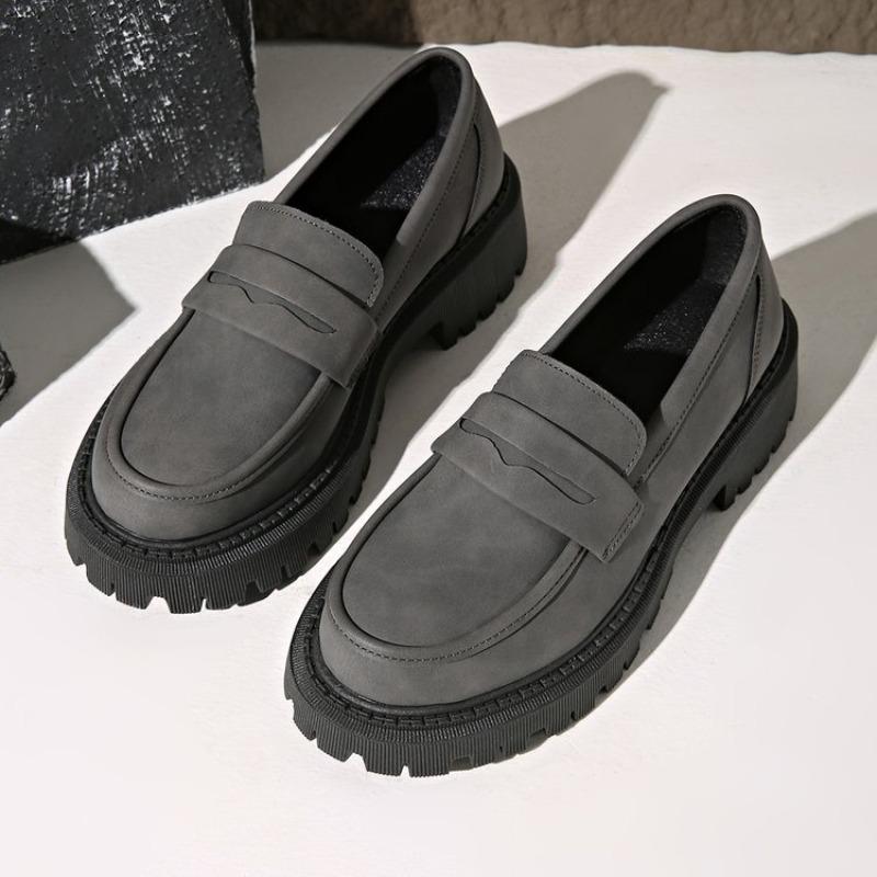 Spring New One-pedal Small Leather Shoes Women's Retro Platform Casual Versatile Single Shoes