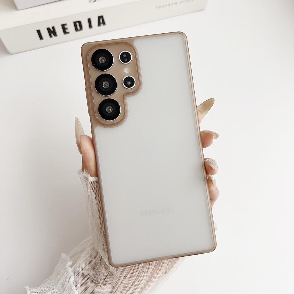 Suitable for Samsung S25ultra Ultra Thin Two In One Matte Semi Transparent Mobile Phone Case S24u Skin Feeling 23 Drop Protection Case