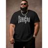 European Size Men's Plus Size Funny  T-Shirt - Oversized Loose Fit Casual Summer Short Sleeve Round Neck Tee, Breathable Big & Tall Top